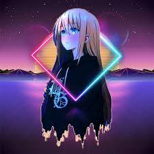 neon anime electric blue magenta hd