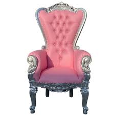 Silver And Pink Throne Chair Ladyb