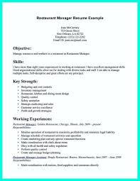 Resumes Examples For Management Free Restaurant Manager