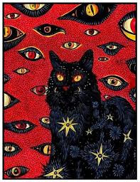 Black Cat Cohen Hippie Psychedelic