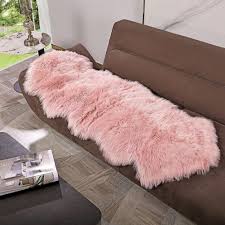 large fluffy faux fur sheepskin rug mat
