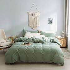 Green Duvet Cover Queen 100 Washed