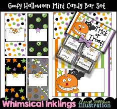Goofy Halloween_mini Hershey Candy Bar Wrappers Whimsical