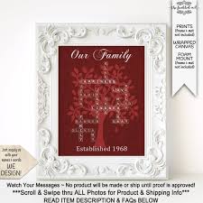 Custom Family Tree Family Members In Crossword Puzzle Names Tiles Scrabble Letters 50th Anniversary Gifts For Parents Christmas Gift