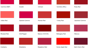 How Many Diffe Shades Of Red Color