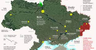 2022 map of ukraine showing key facts