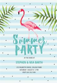 Chill With Flamingo Printable Summer Party Invitation Template