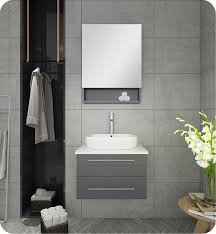 24 Gray Wall Hung Vessel Sink Modern