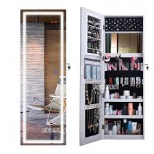 Full length bathroom mirror cabinet. Qh 6139 Multifunctional Pier Glass Cabinet With Led Floor Type Full Length Mirror Cabinet Intelligent Jewelry Armoire Cabinet Bath Mirrors Aliexpress