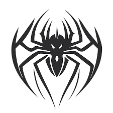 a black spiderman symbol with a black