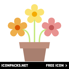 Free Potted Colored Spring Flowers Or