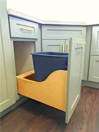 wooden pull out trash can under cabinet