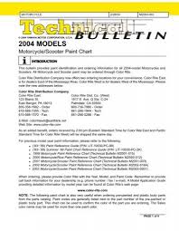 2004 Motorcycle Paint Reference Chart