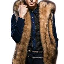 Imitation Fur Jacket Thick Faux Raccoon Fur Hooded Vest