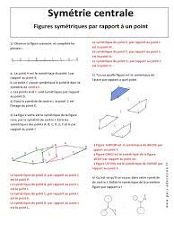 Correction Figures Symétriques Par Rapport À Un Point - Symétrie Centrale -  5ème Exercices Corrigés - Géométrie | PDF | Géométrie | Espace