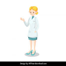 female doctor icon cute cartoon