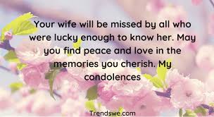 condolence message on of wife