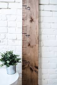 Rustic Walnut Wooden Growth Chart For Kids Rooms Nursery
