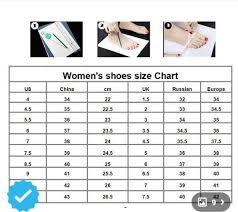 Womens Shoes Size Chart Wish En 2019 Tejidos