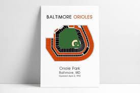 Baltimore Orioles Stadium Map Baseball Map Mlb Stadium Map Baseball Stadium Map Gift For Him Stadium Seating Chart Man Cave