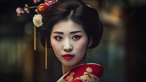 an asian lady in an elaborate kimono