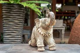 Thai Ceramic Kneeling Elephant