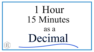 convert 1 hour and 15 minutes to a