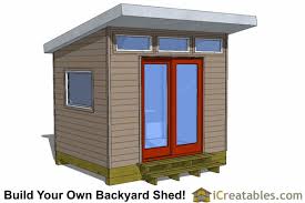 8x10 modern shed plans center door