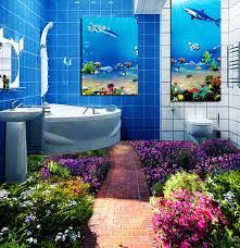 3d Red Brick Garden 784 Floor Wallpaper