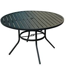 Black Steel Patio Dinner Table Matte