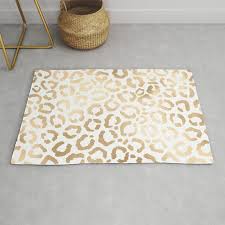 white leopard cheetah print rug