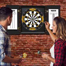 green bay packers dart board cabinet