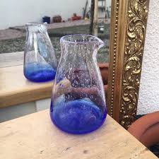 Nida Glass Jug Vase Blown Glass Blue