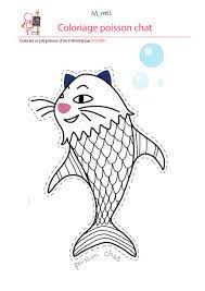Coloriage poisson d'avril : le poisson chat | MOMES