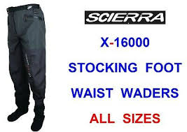 Scierra X 16000 Stocking Foot Waist Waders Many Sizes