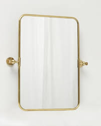Rectangular Gold Tilting Wall Mirror