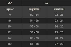 Abercrombie Pants Size Chart Best Picture Of Chart