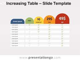 pricing table templates for powerpoint