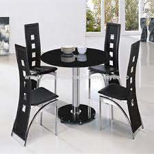 mini round glass dining chair and table