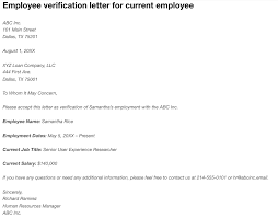 employment verification letter