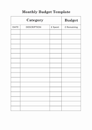 027 Printable Monthly Budget Templates Worksheet Template