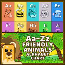 Friendly Animals Alphabet Chart Lion