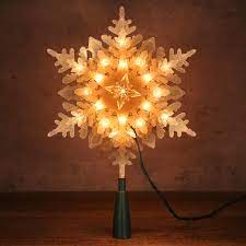 Amazon.com: Brizled Christmas Snowflake Tree Topper, 9.25in Lighted  Christmas Treetop with 20 Warm White Lights, 120V UL Certified Plug in Christmas  Tree Top Star for Xmas Tree Indoor Party Home Office Decoration :