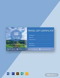 Free Travel Gift Certificate Template Word Psd
