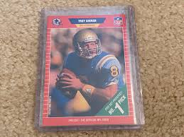 It is not a traditional rookie card but a hard to find collectible that celebrates his draft and first season. Lot Detail 1989 Pro Set Troy Aikman Rookie