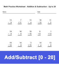 and subtraction math worksheets