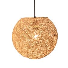 Classic Nature Ball Rattan Thread Wrapped Strings Living Pendant Lamp Shade Buy Rattan Lamp Shade Pendant Lamp Shade Nature Lamp Shade Product On
