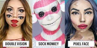 trippy face makeup ideas for halloween