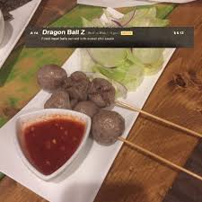 The official home for dragon ball z! Dragon Ball Z Meatballs At My Local Thai Restaurant Shame There Is Only Six Of Them Dbz