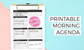 Printable Morning Agenda Make Over Your Morning Challenge Week 3